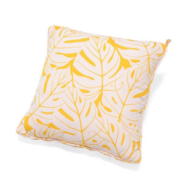 Coussin d'extérieur 45x45cm feuilles jaune citron AZUR