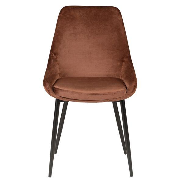 Chaise en velours marron pieds métal BARI