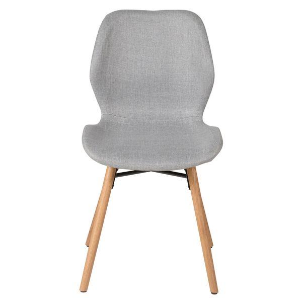 Chaise scandinave en tissu et chêne gris clair Gary