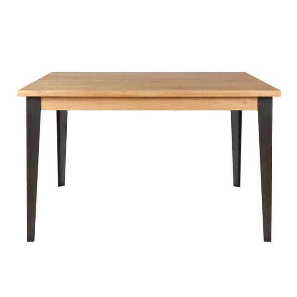 Table repas carrée 140 cm chêne et pieds en métal Manhattan