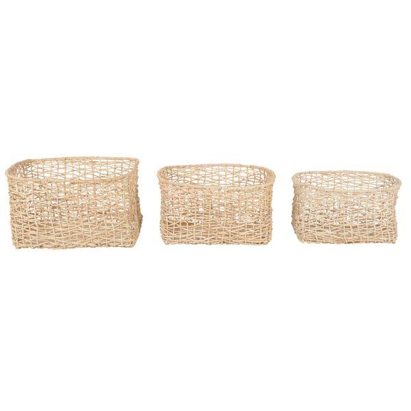 Paniers (lot de 3) en tressage Abaca Rop