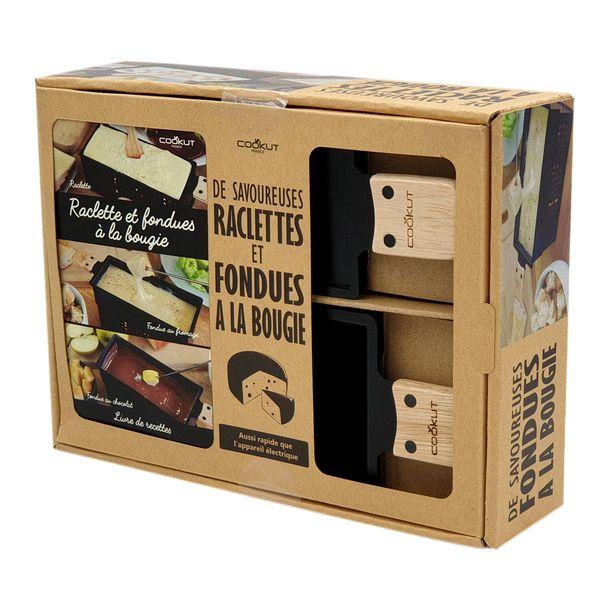 Coffret cadeau raclette et fondue avec livre Cookut