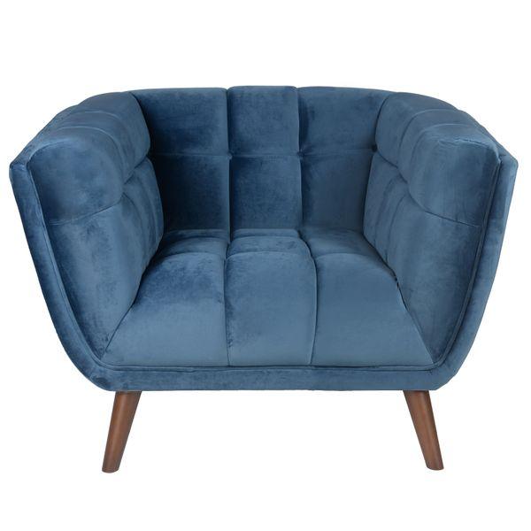 Fauteuil en velours bleu foncé BERYL