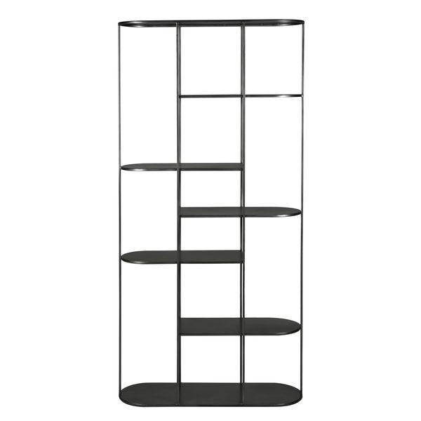 Etagère métal noir design 5 plateaux h180 GRAYSON