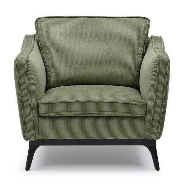 Fauteuil velours côtelé vert sapin Cleo