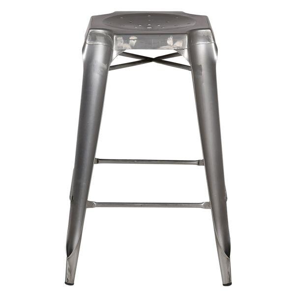 Tabouret plan de travail industriel argent