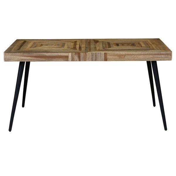 Table rectangulaire 150 x 75 cm en teck et métal WOODY