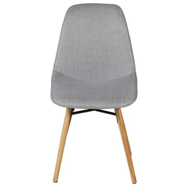 Chaise style scandinave de repas en tissu gris clair et pieds chêne May