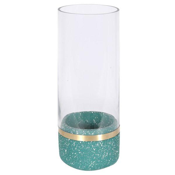 Photophore en verre et terrazzo vert Muzz