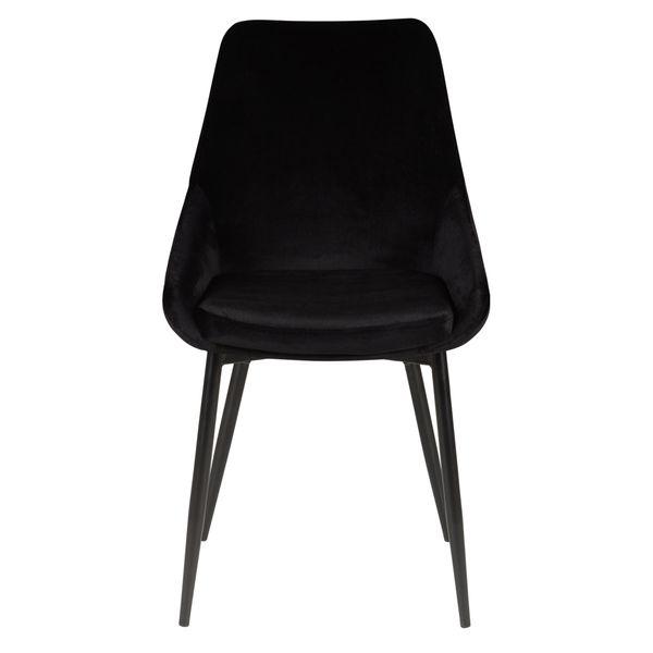 Chaise en velours noir pieds métal BARI