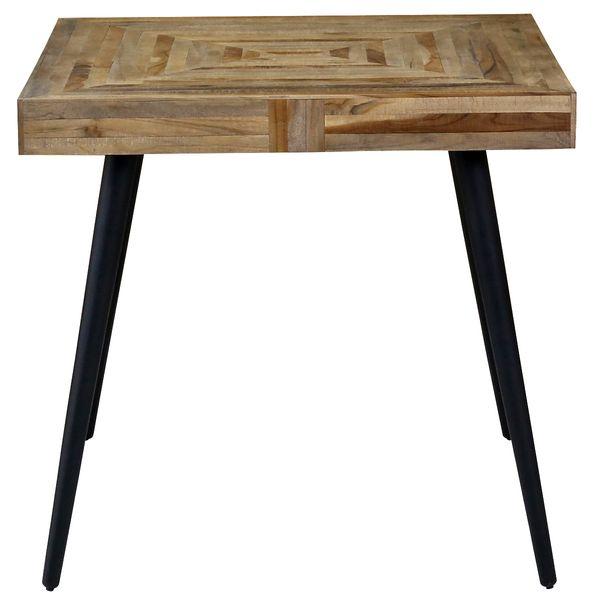 Table teck et métal 80 x 73 cm Woody