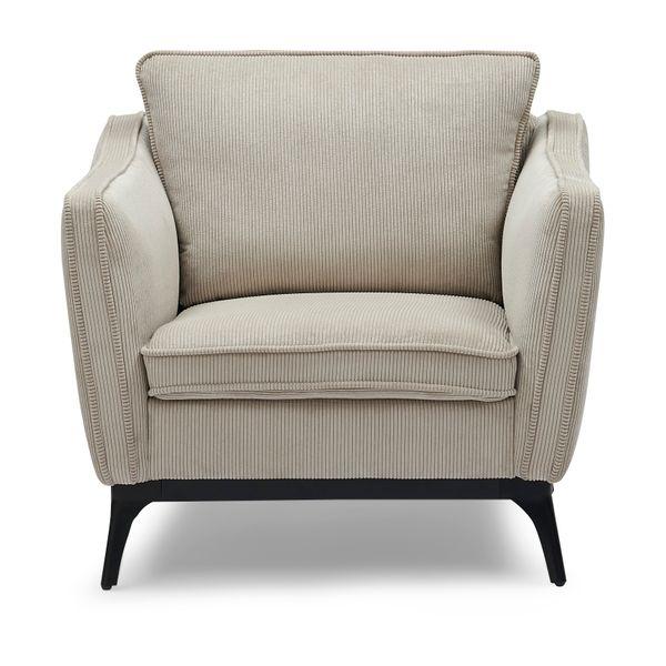 Fauteuil velours cotelé beige Cleo