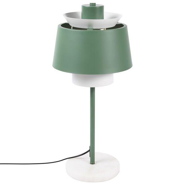 Lampe de table en fer vert de gris avec socle en marbre Mira