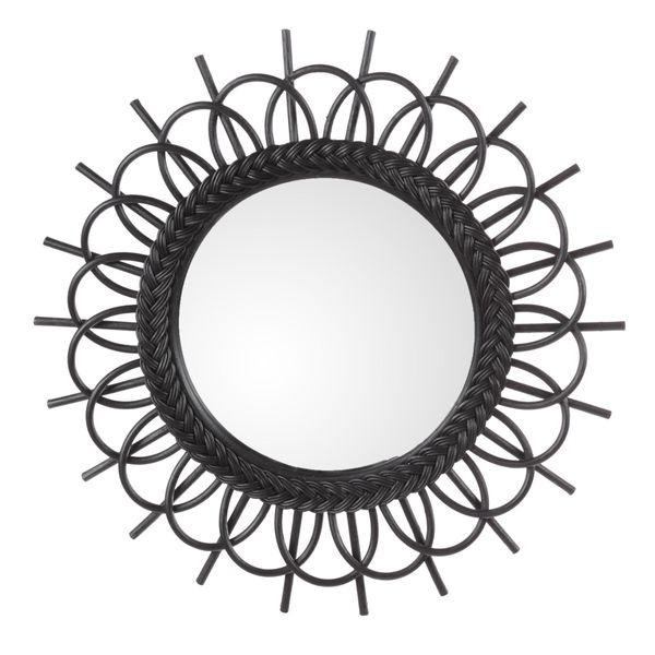 Miroir en rotin noir Nosy