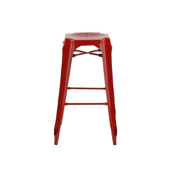 Tabouret de bar industriel en métal rouge h75cm INDUS