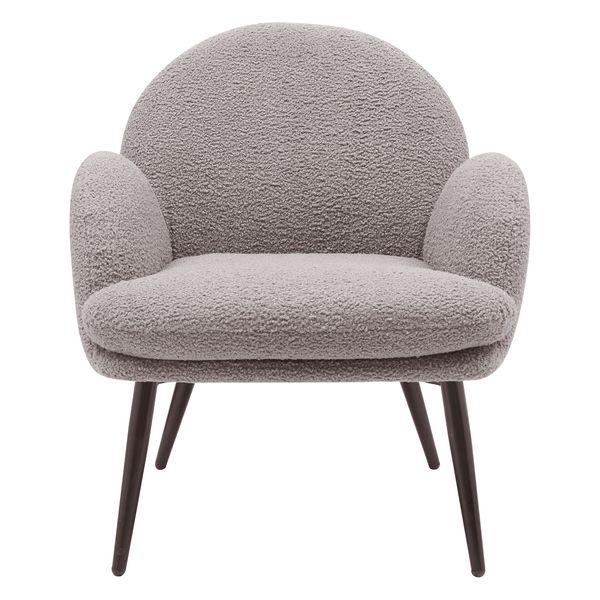 Fauteuil tissu effet laine bouclée gris foncé Oreo