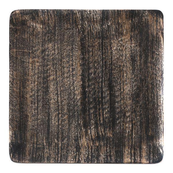 Plat décoratif carré en bois de manguier noir  Ø 25 cm Hilo