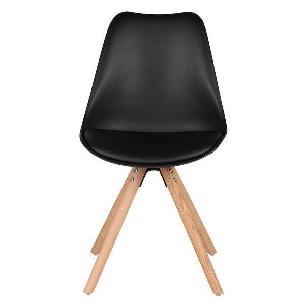 Chaise scandinave à coque noire pieds chêne Cross