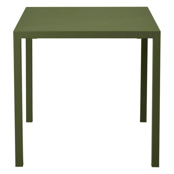 Table de jardin carrée 80cm métal vert foncé QUATRIS