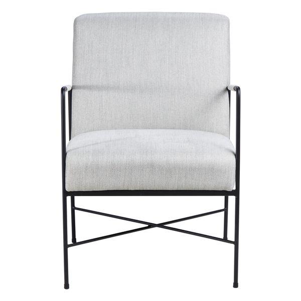 Fauteuil chevron gris pieds métal Luis