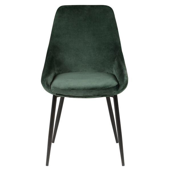 Chaise en velours vert pieds métal BARI