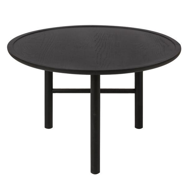 Table basse chêne noir ronde Ø 70 cm 3 pieds Contempo