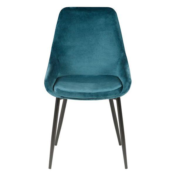 Chaise en velours bleu pieds métal BARI