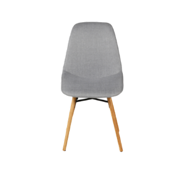 Chaise style scandinave de repas en tissu gris clair et pieds chêne May