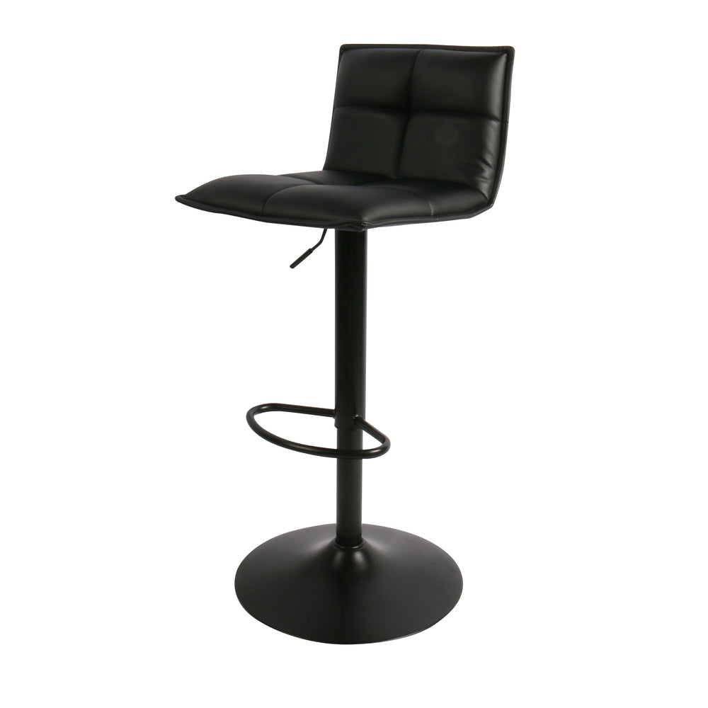 Chaise snack PU noir et pied piston noir