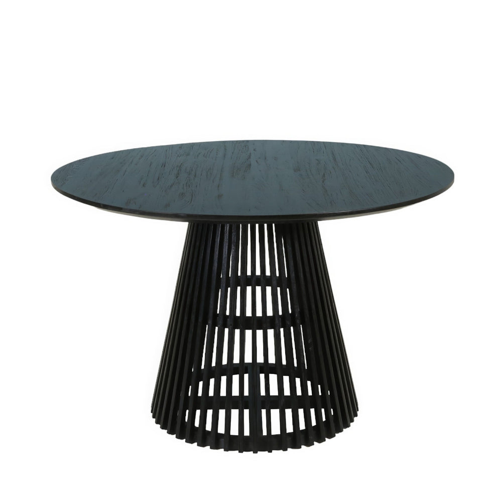 Table ronde en teck noir 120 cm KAMALA