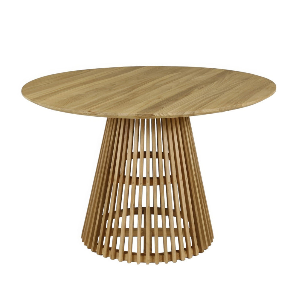 Table ronde en teck naturel 120 cm KAMALA