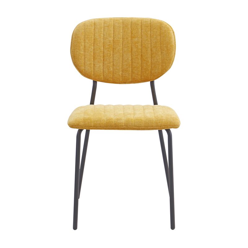 Chaise repas tissu jaune curry KOTA