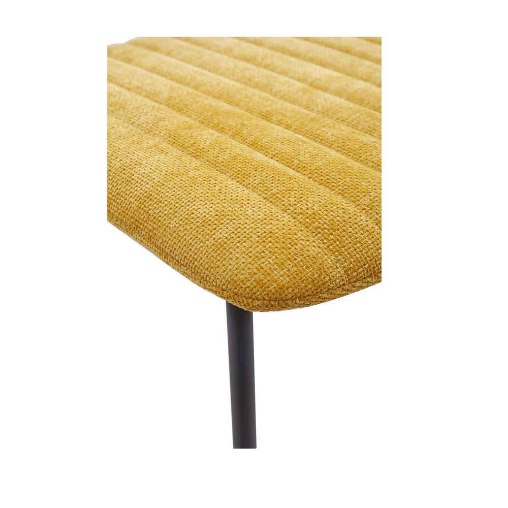 Chaise repas tissu jaune curry KOTA