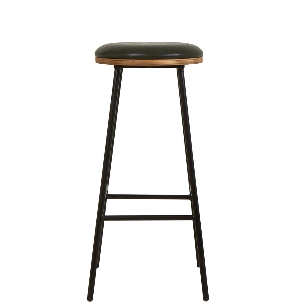 Tabouret de bar imitation cuir vert MARCEL