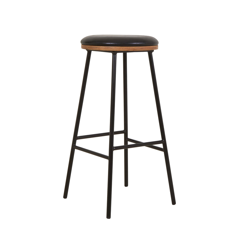 Tabouret de bar imitation cuir vert MARCEL