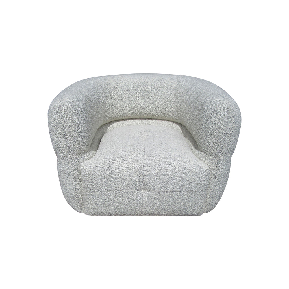 Fauteuil pivotant tissu bouclette gris clair MELKI