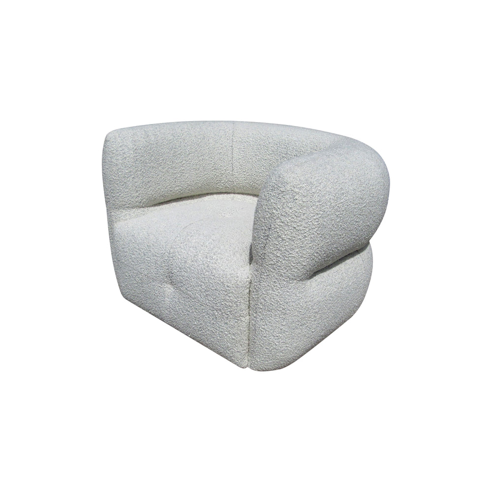 Fauteuil pivotant tissu bouclette gris clair MELKI