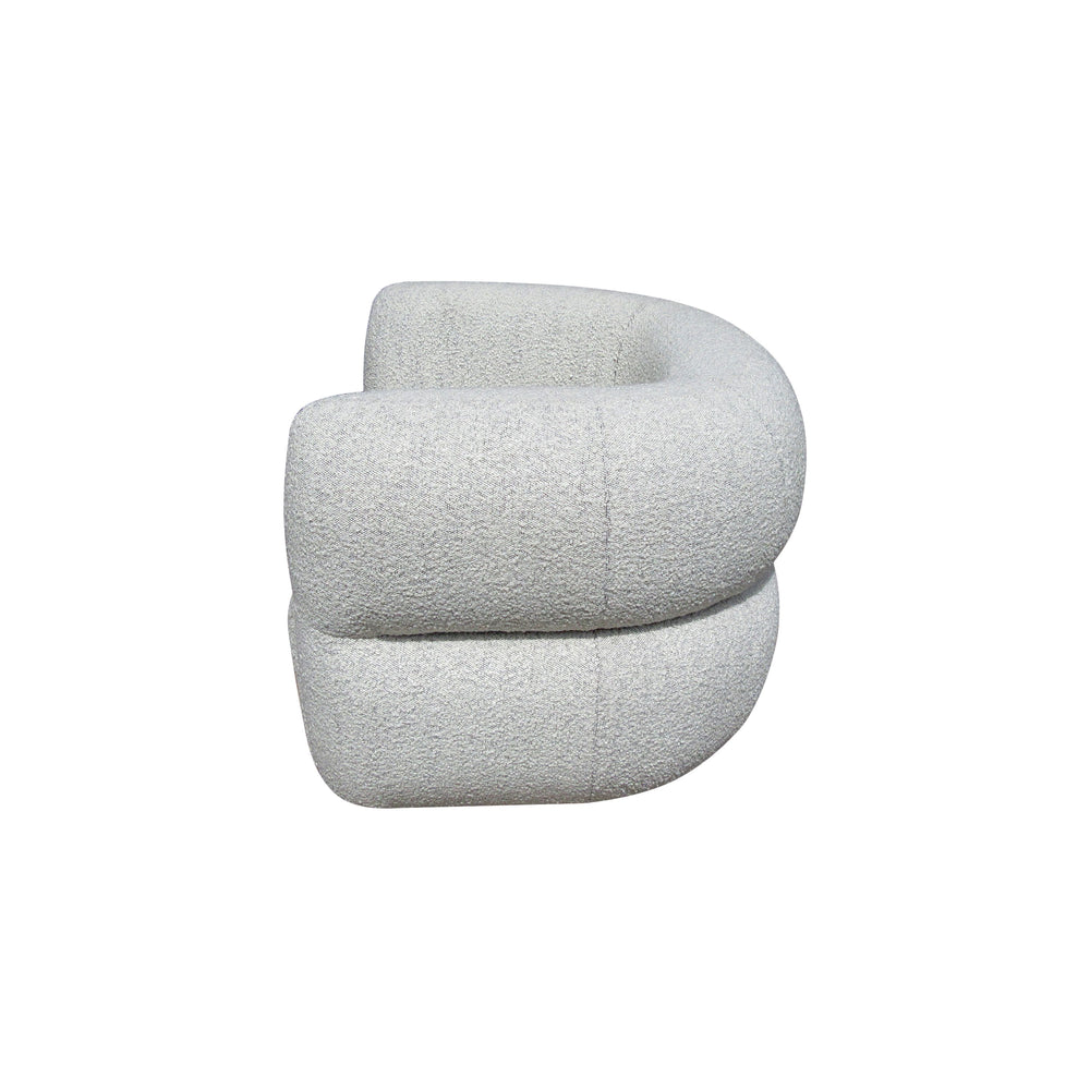 Fauteuil pivotant tissu bouclette gris clair MELKI