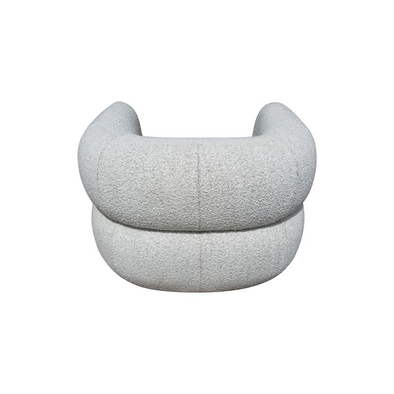 Fauteuil pivotant tissu bouclette gris clair MELKI