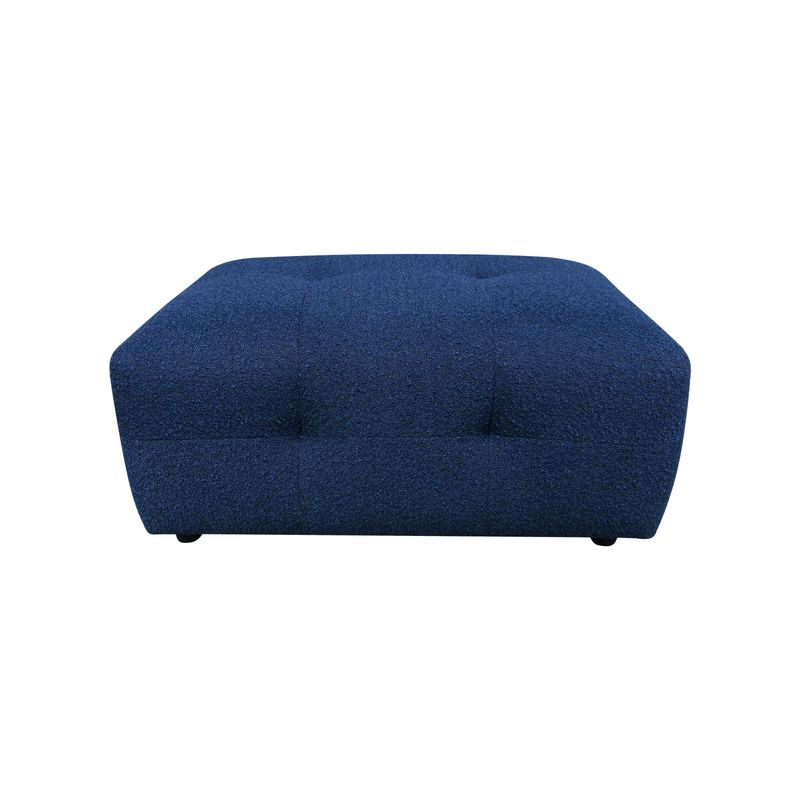 Pouf tissu bouclette bleu foncé MELKI