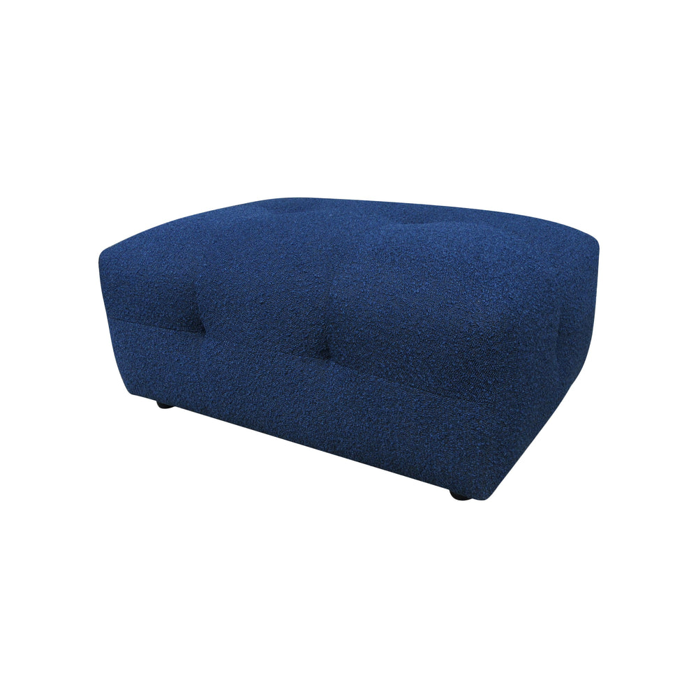 Pouf tissu bouclette bleu foncé MELKI