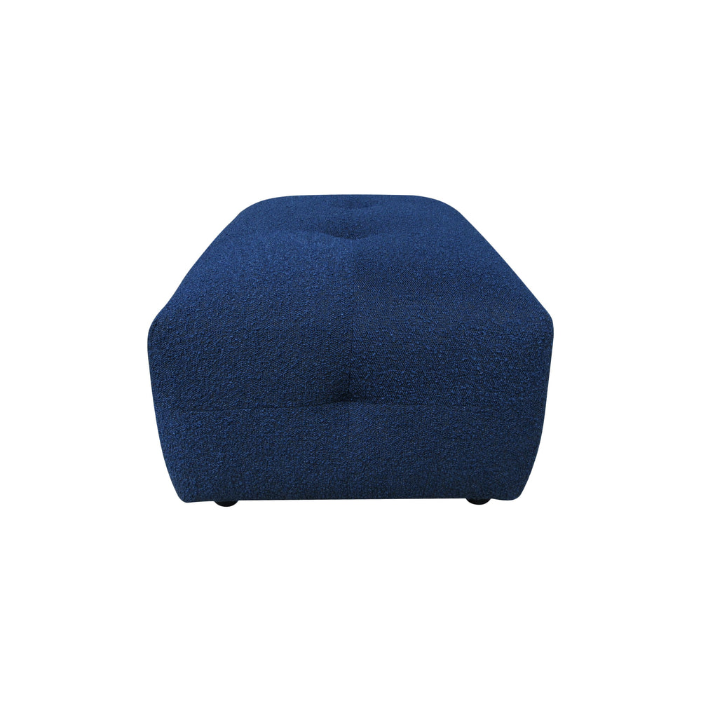 Pouf tissu bouclette bleu foncé MELKI