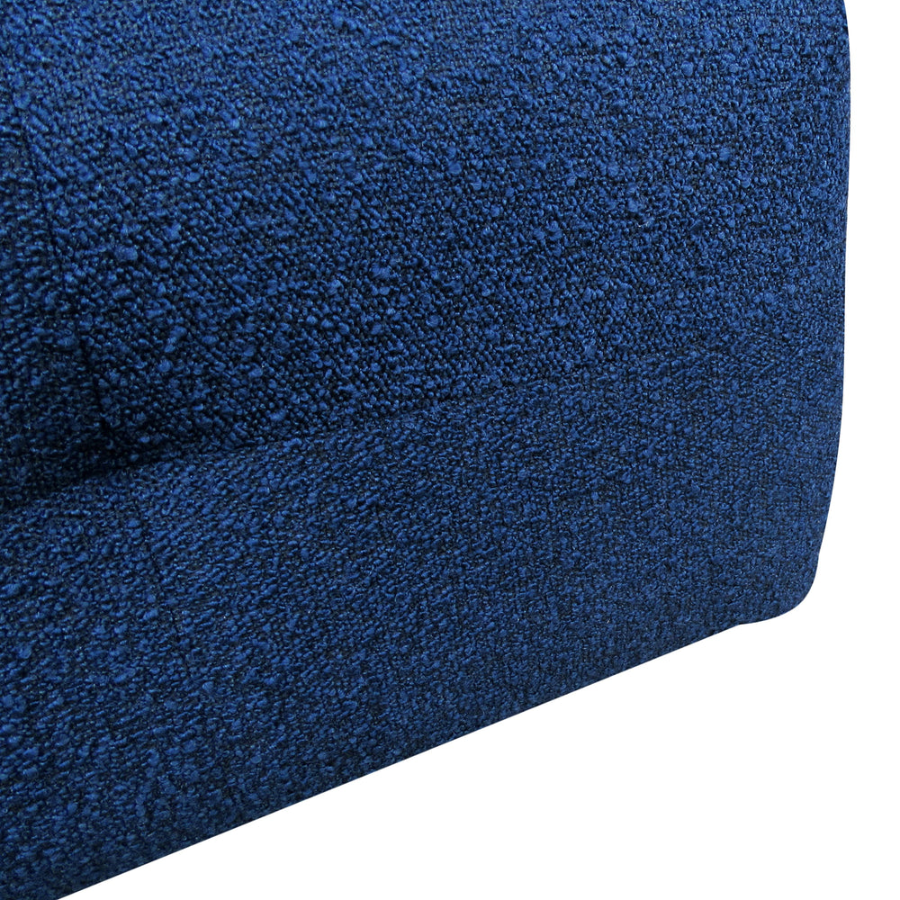 Pouf tissu bouclette bleu foncé MELKI