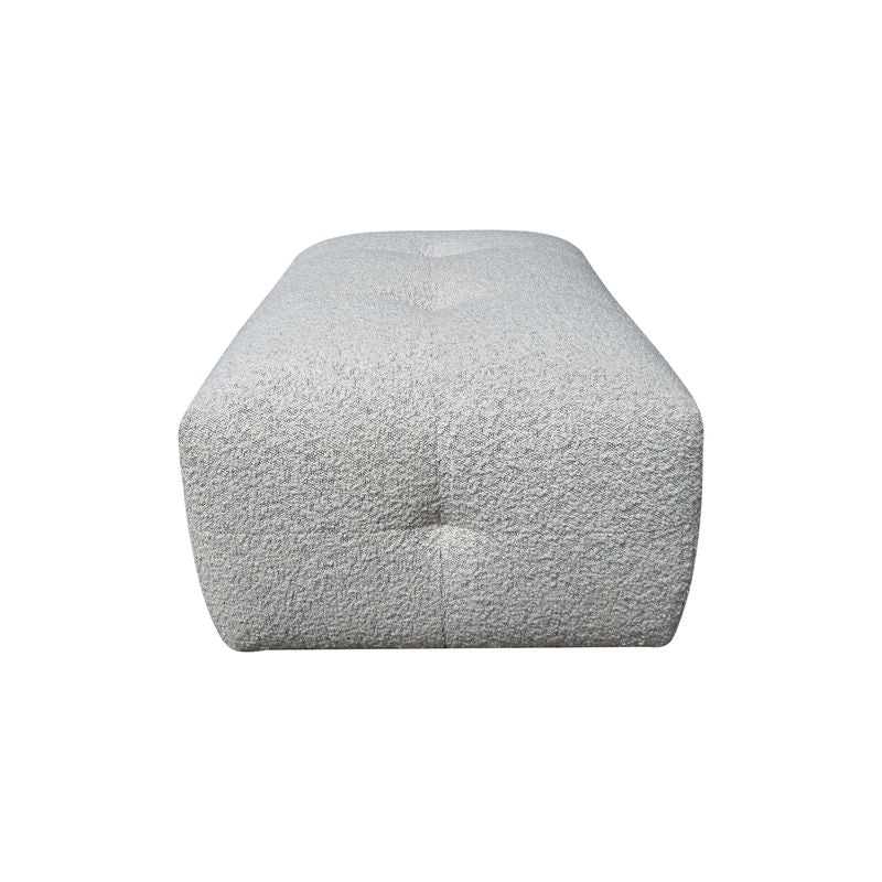 Pouf tissu bouclette gris clair MELKI