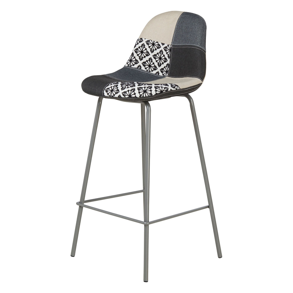 Chaise snack patchwork pied métal gris MOSA