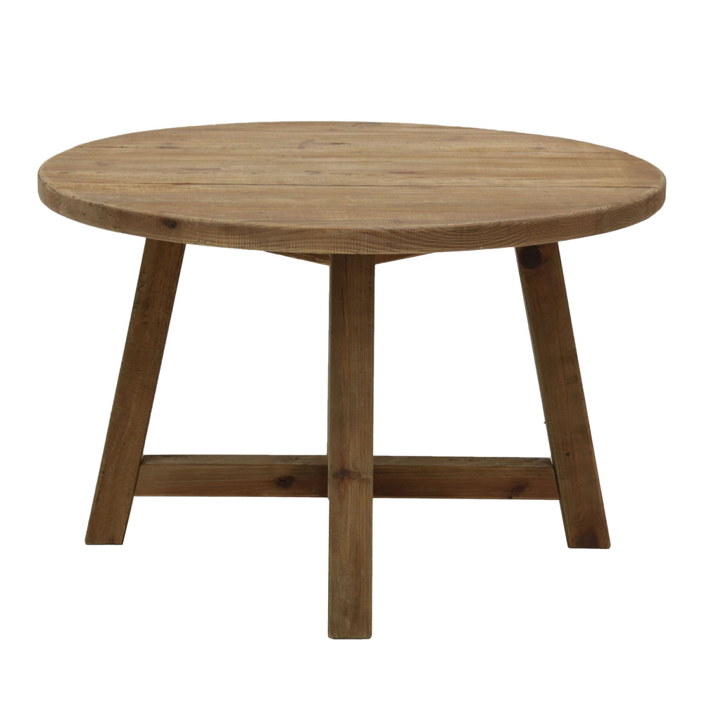 Table repas ronde en pin recyclé 120 cm Nebraska