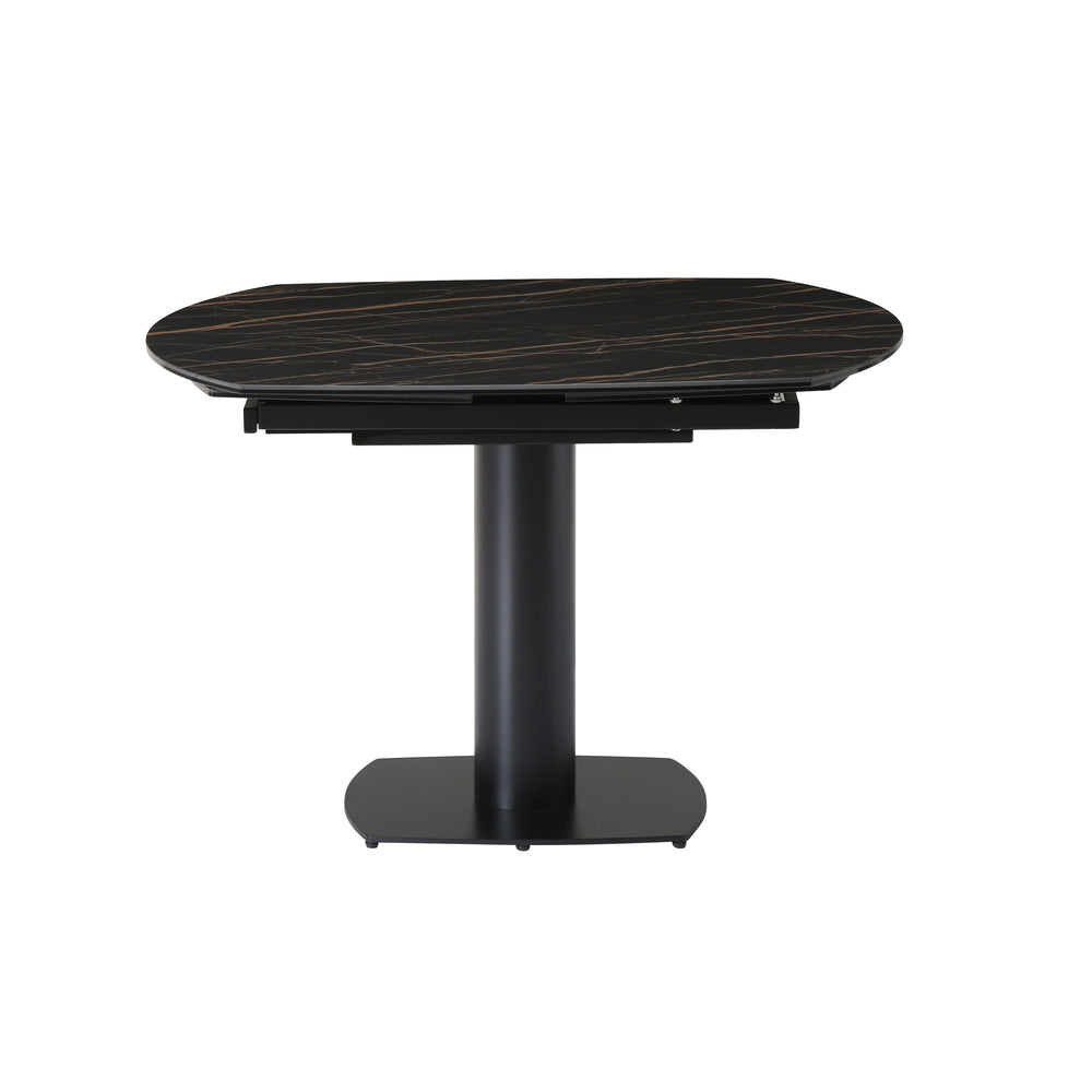 Table repas céramique noir 120cm avec allonge ORLA