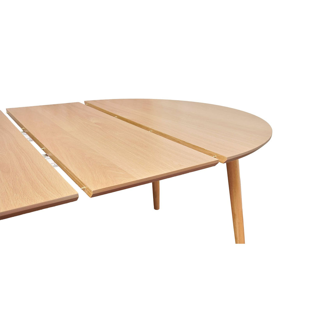 Table repas 100-180 cm placage chêne 2 allonges