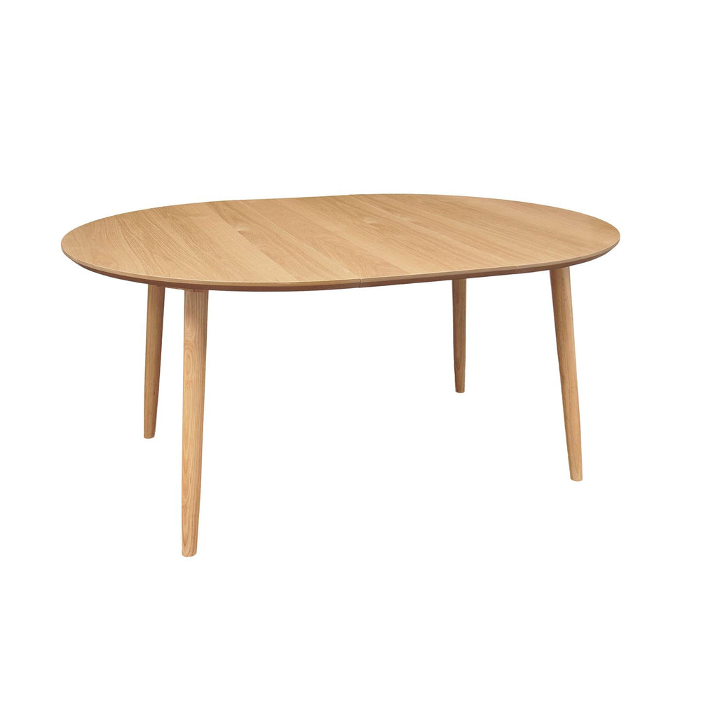 Table repas 120-200 cm placage chêne 2 allonges