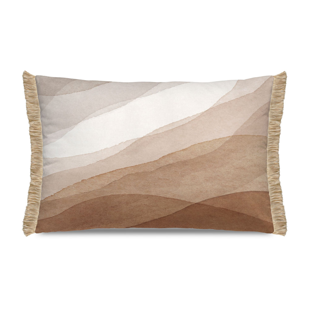 Coussin rectangle avec frange Ounas beige 40x60 Podevache